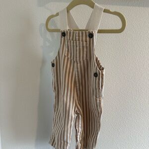 Carter's Tan and White Striped Overalls